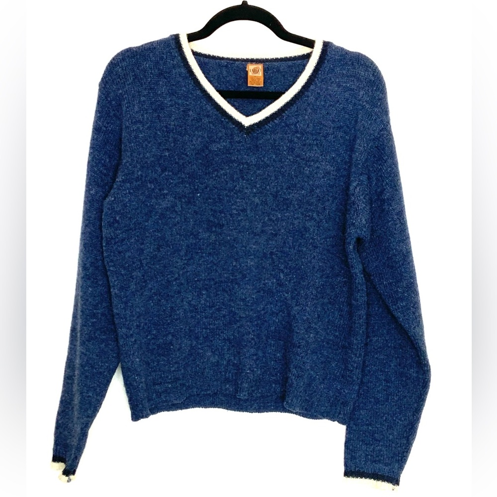 Vtg Fargo Clothing & Supply Co Women’s Blue Wool Pullover Sweater